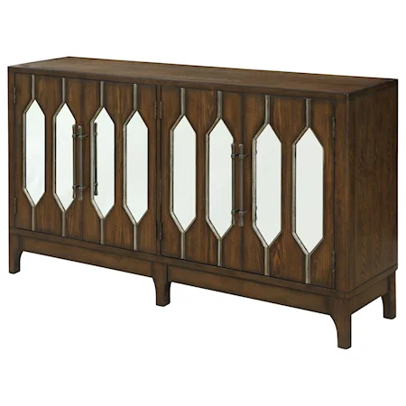 Contemporary Four Door Media Credenza